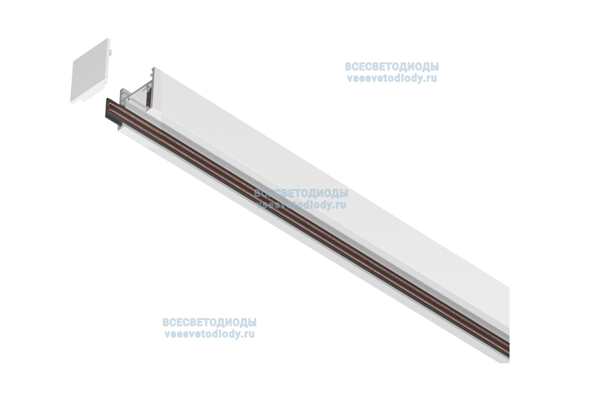 Шинопровод для трековых светильников Т-48 1м, белый накладной